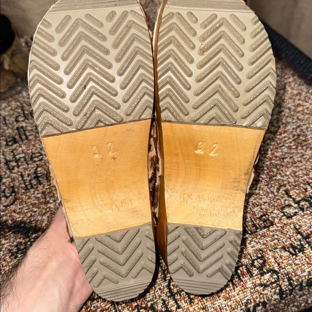 BJORK SWEDISH COMFORT Safari Wood Open Back Giraffe Clogs Shoes Size EU 37 - Picture 10 of 17
